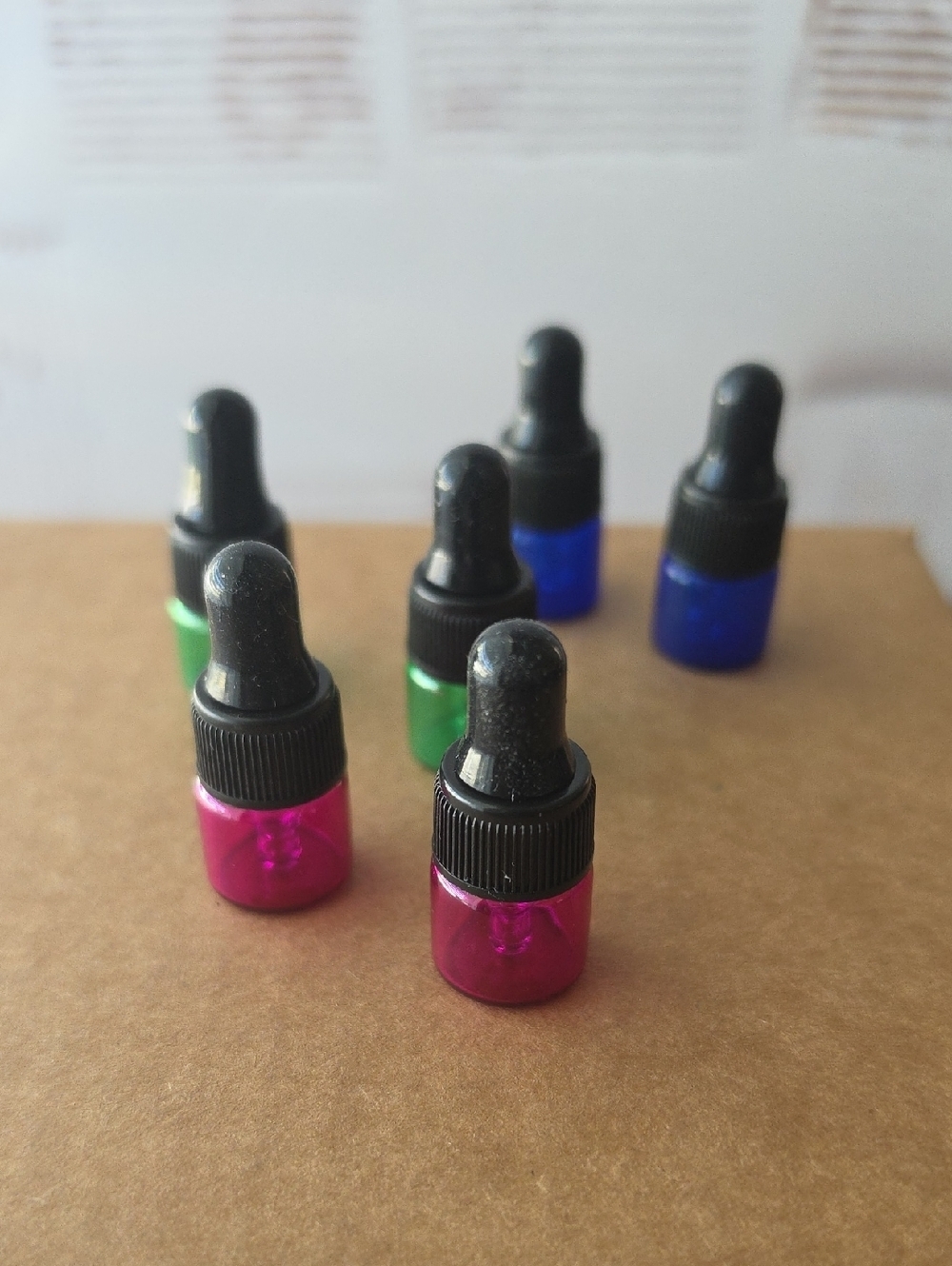Mini Dropper Bottles - Pink, Green, Blue